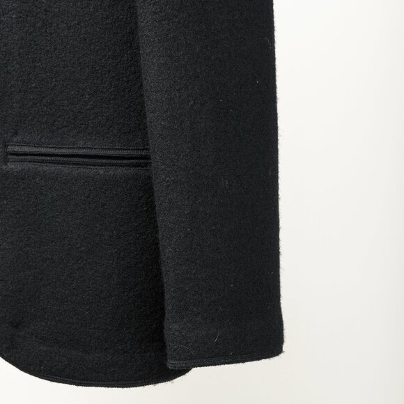 Armani Collezioni Black Boiled-Wool Buttoned Mock-Neck Jacket - Picture 6 of 9